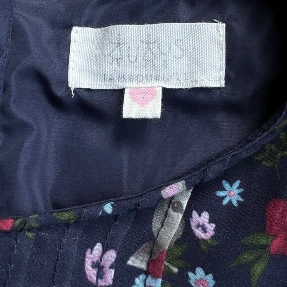 TUTU’S & TAMBOURINES Woodland Creatures Dress Girls 7 Blue Bunny Rabbit Unicorns - Picture 7 of 8